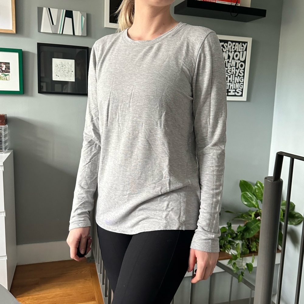 Lululemon Grey Brushed Long sleeve Tee